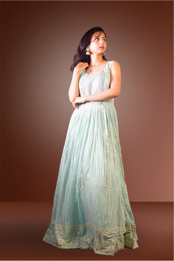 Brook Green Georgette Sequins Embroidered Anarkali Suit