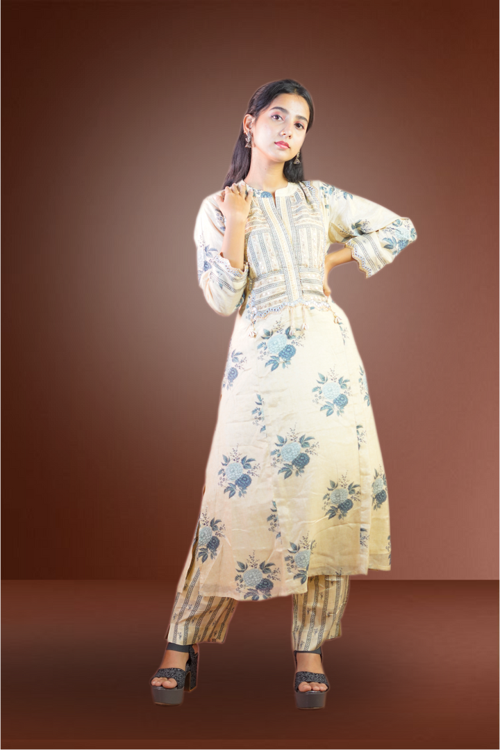 Crepe Kimono Neck Salwar Kameez