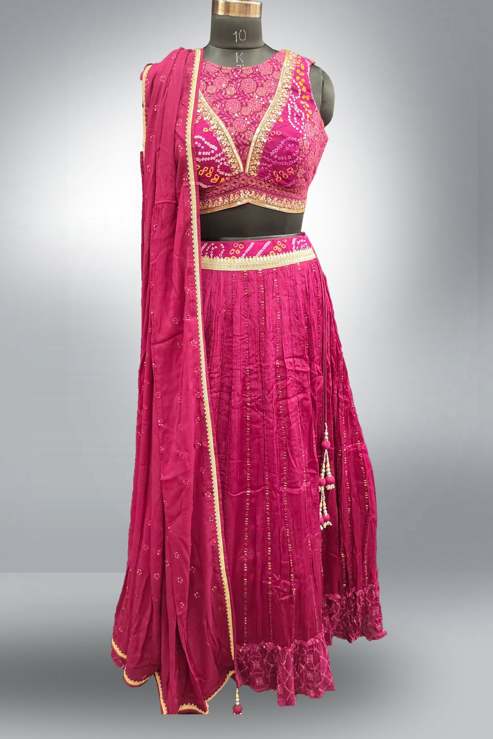 Dola Silk Dark Magenta Color Lehenga