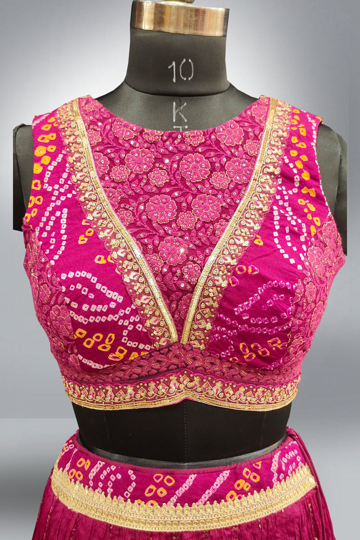 Dola Silk Dark Magenta Color Lehenga