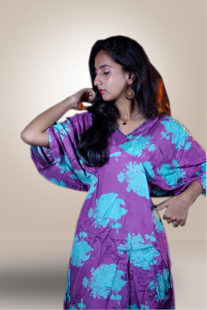 Kaftan Sleeve Purple Coord Sets