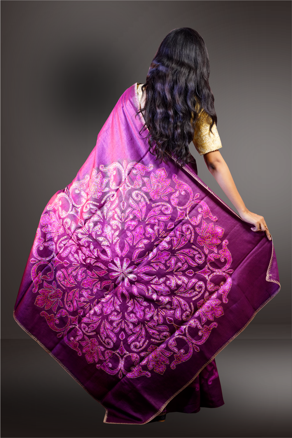 Tussar Silk Shibori Printed Saree