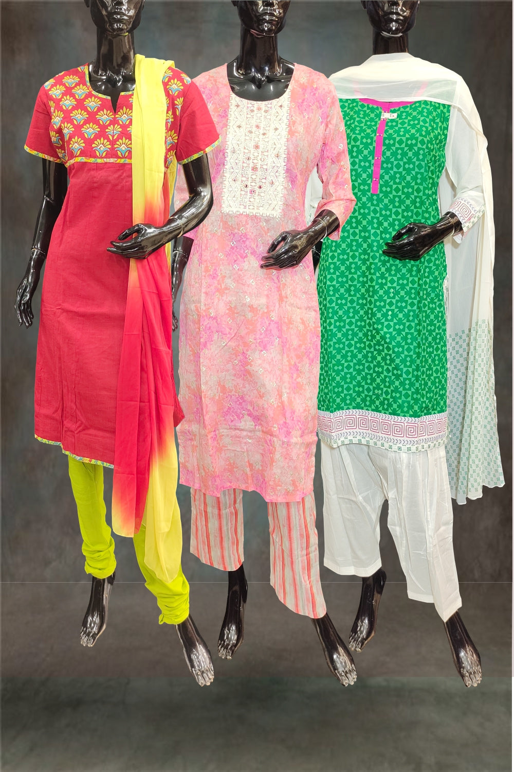 Combo of 3 Straight Cut Salwar Suits