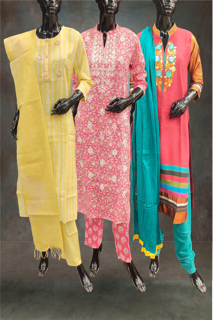 Combo of 3 Large Size Salwar Suits