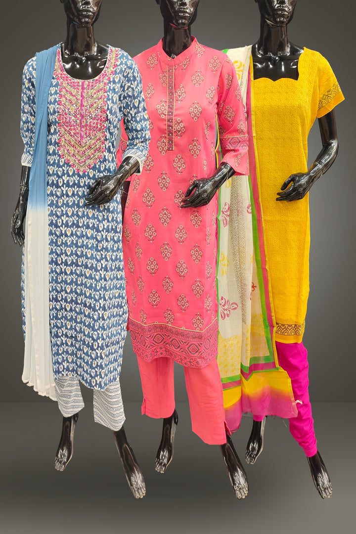 Combo of 3 Extra Large Salwar Suits