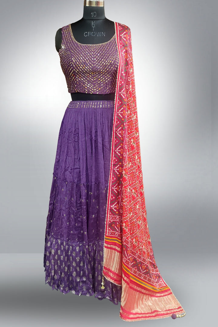 Dola Silk Purple Lehenga