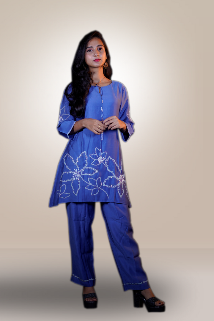 Pure Cotton Sequins Pearl Work Salwar Kameez