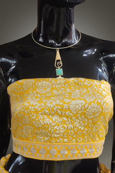 Pure Silk Zari Weaving Printed Lehenga with Unstitched Blouse