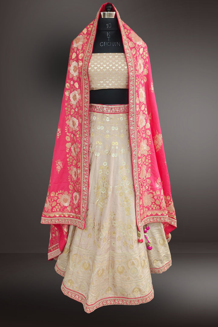 Zari Weaving Work Budding Peach Color Lehenga