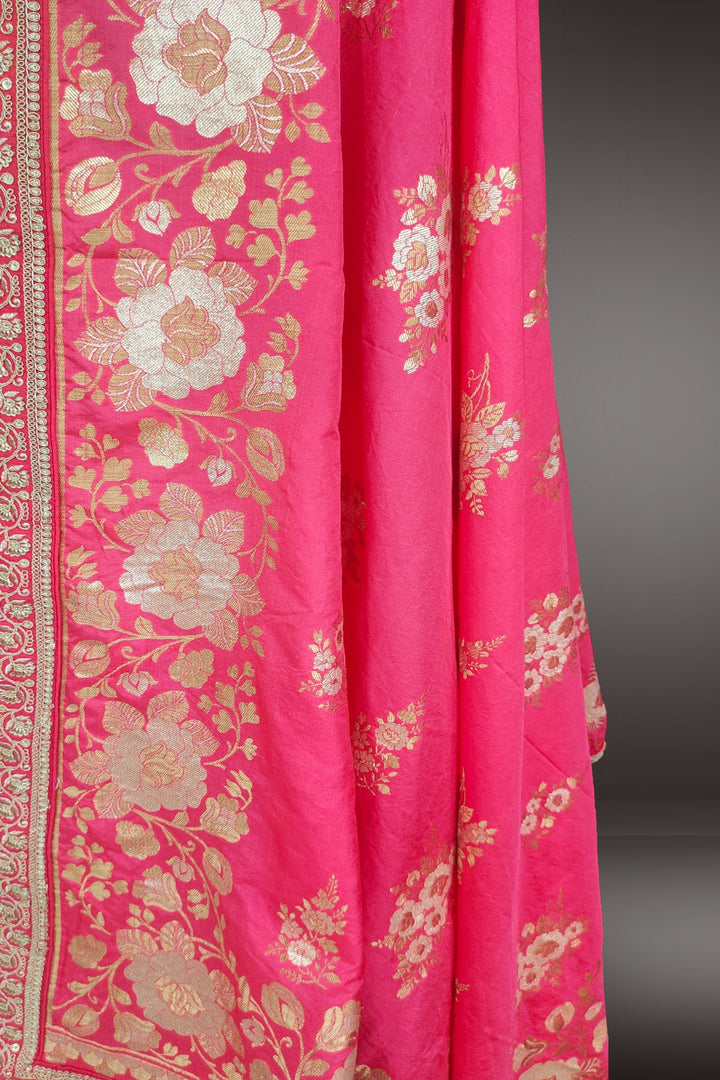 Zari Weaving Work Budding Peach Color Lehenga