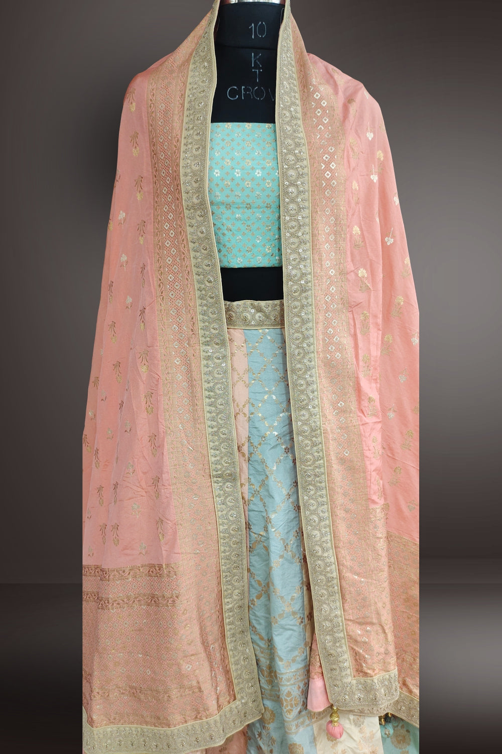 Multicolor Zari Weaving Work Pure Silk Lehenga
