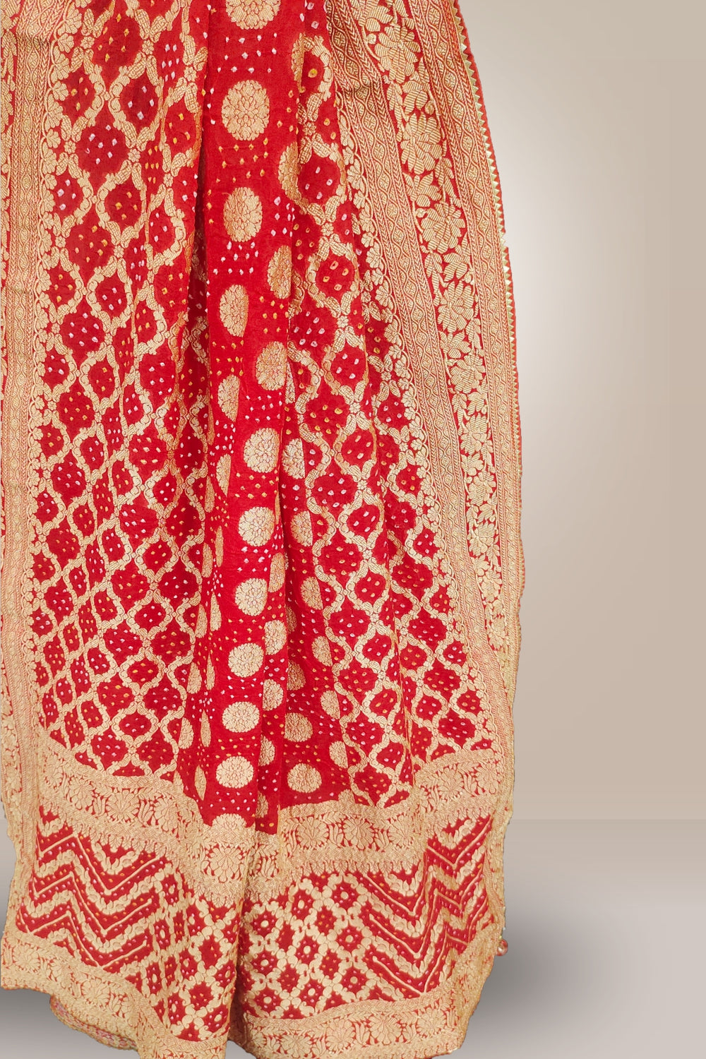 Pure Silk Zari Weaving Work Red Lehenga