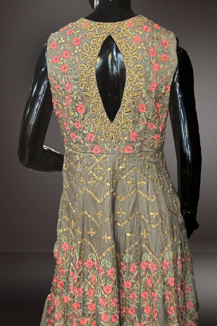 Silk Embroidered with Gotta Patti and Beads Work Anarkali Suit