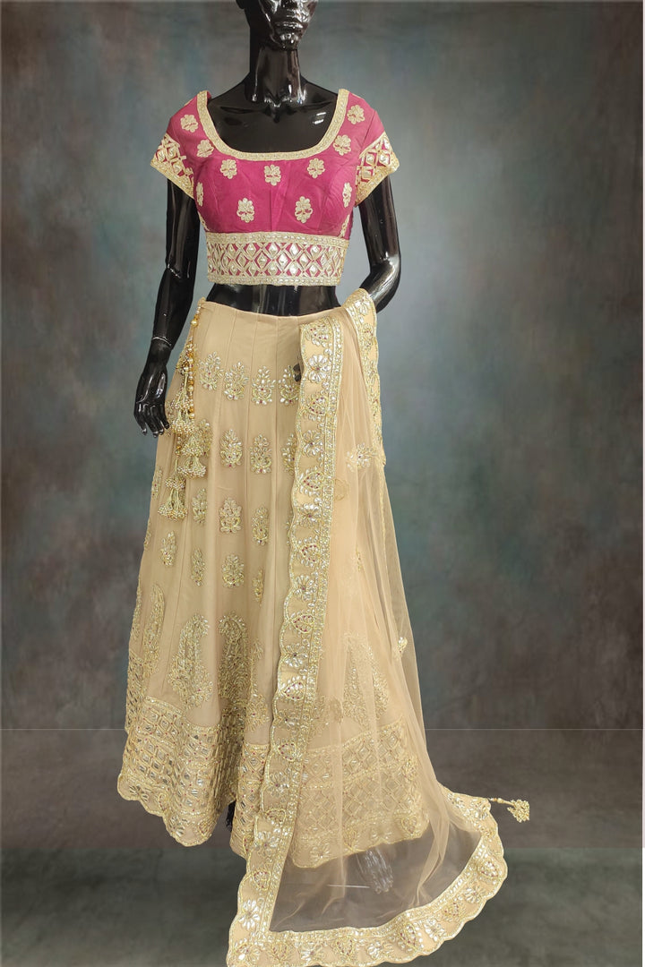 Tissue Fabric Gotta Patti Work Lehenga