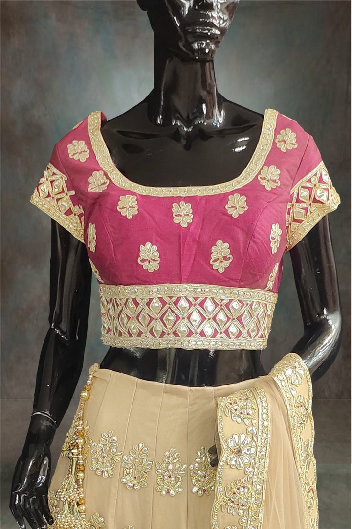 Tissue Fabric Gotta Patti Work Lehenga