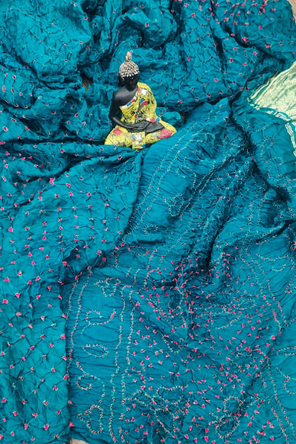 Women's Silk Bhandani Printed Saree