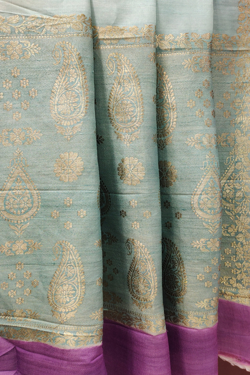 Mint Green Zari Weaving Silk Saree