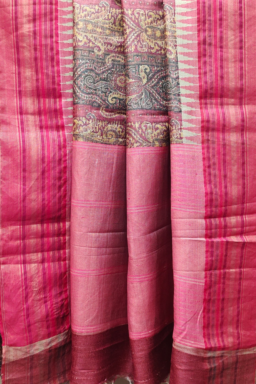 Multicolor Jute Silk Printed Saree