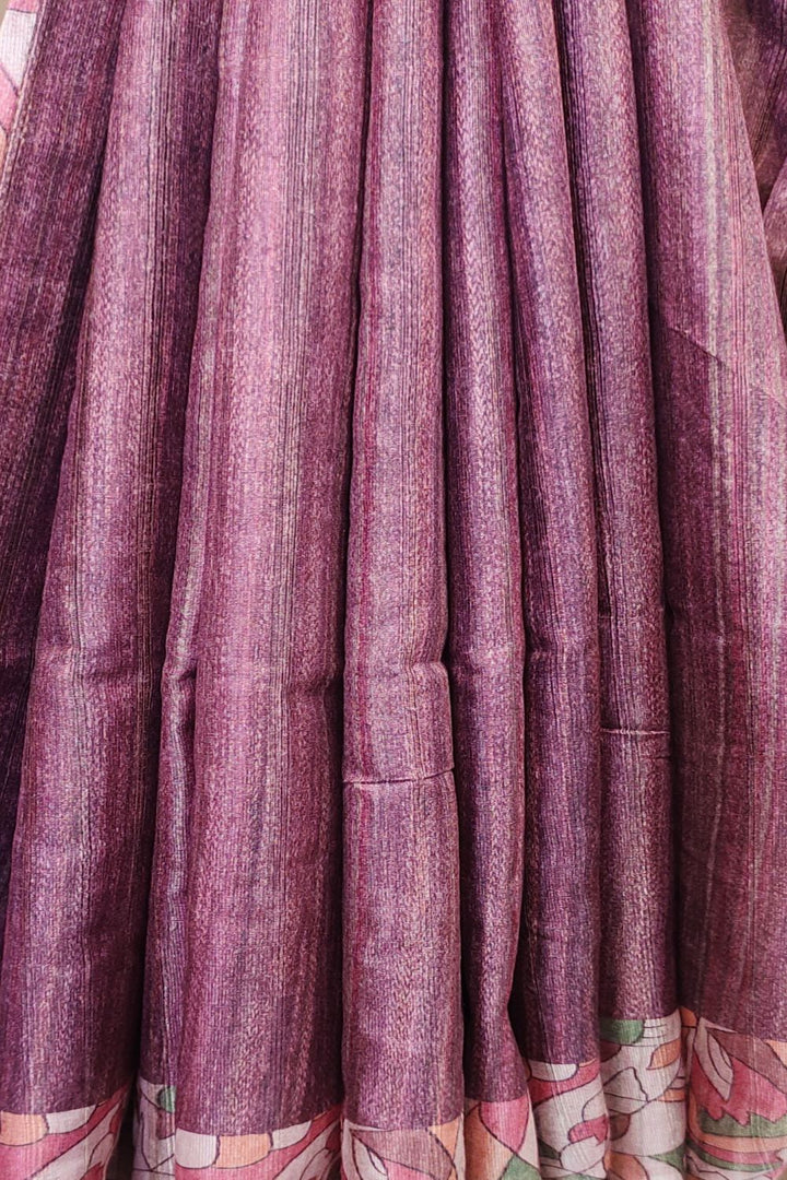 Magenta Purple Art Silk Saree with Printed Border