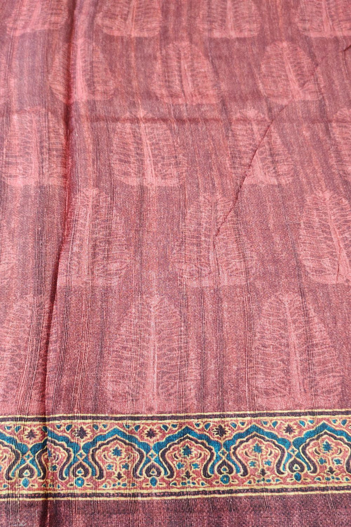 Art Silk Berry Rose Printed Saree