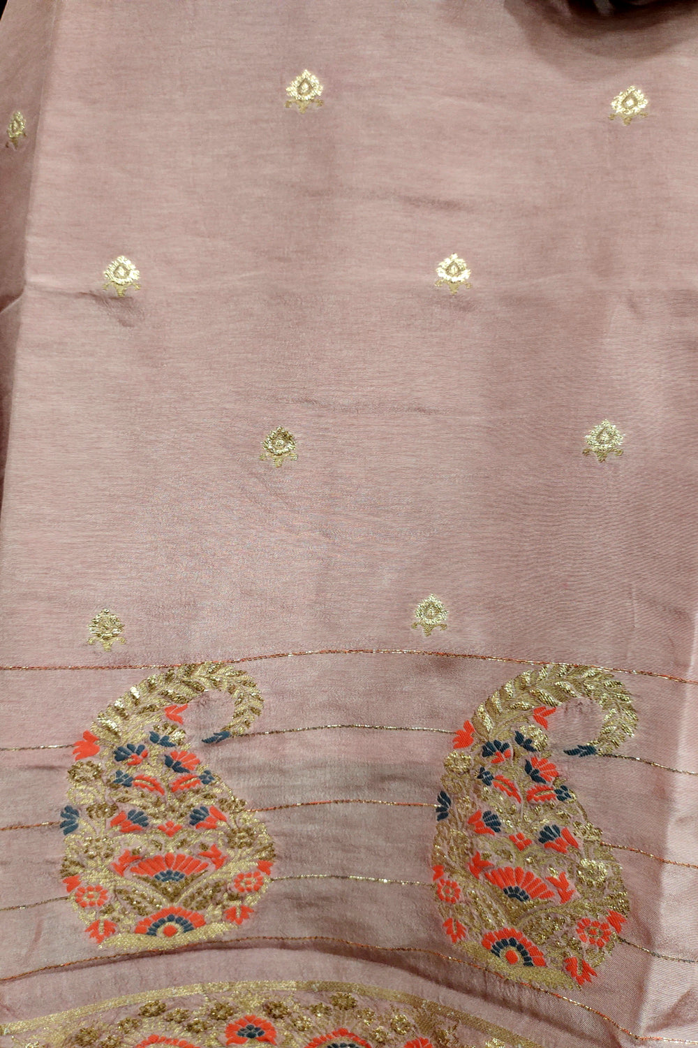 Pale Pink Imported Silk Zari Weaving Salwar Kameez