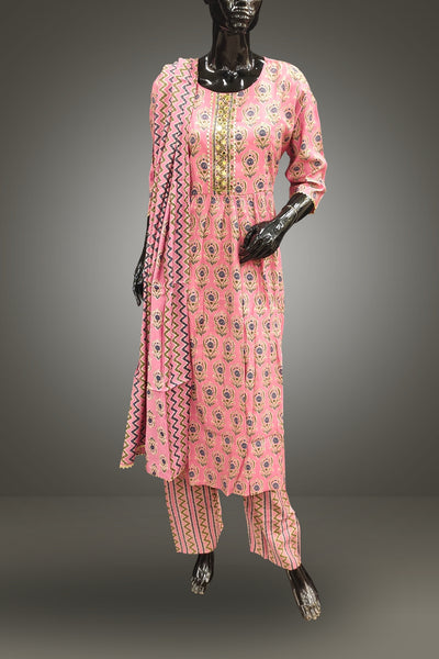 Combo of 3 Straight Cut Cotton Salwar Suits