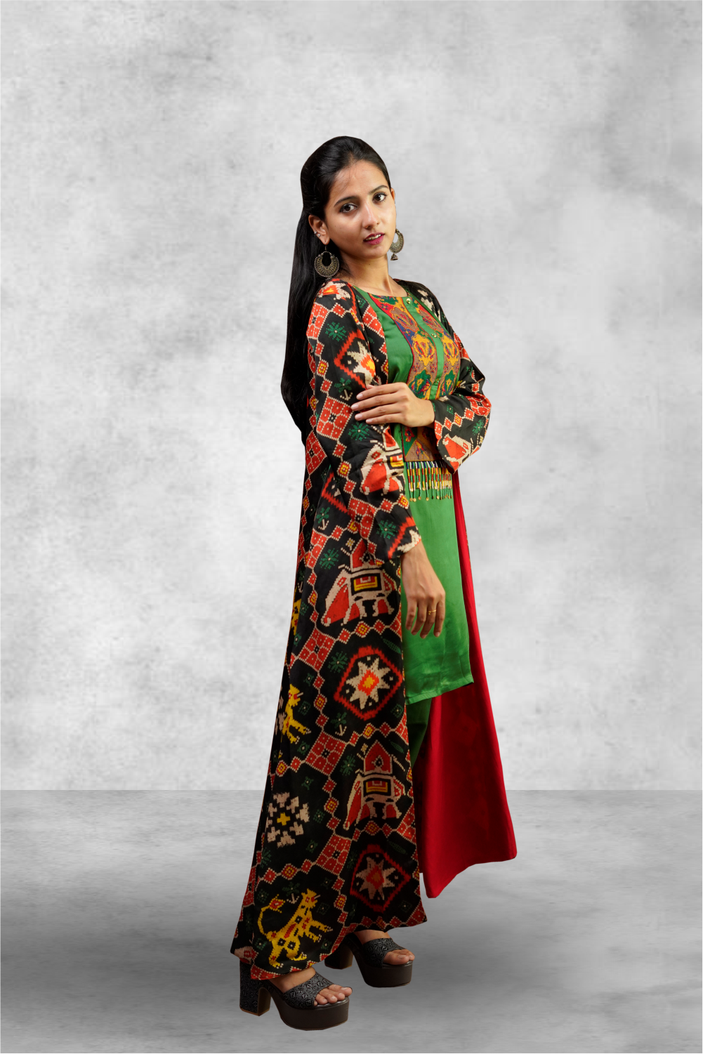 Dark Green Charmouse Silk Embroidery Designed Anarkali Suit