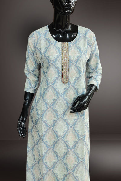 Pure Chanderi Printed with Thread Embroidered Salwar Kameez