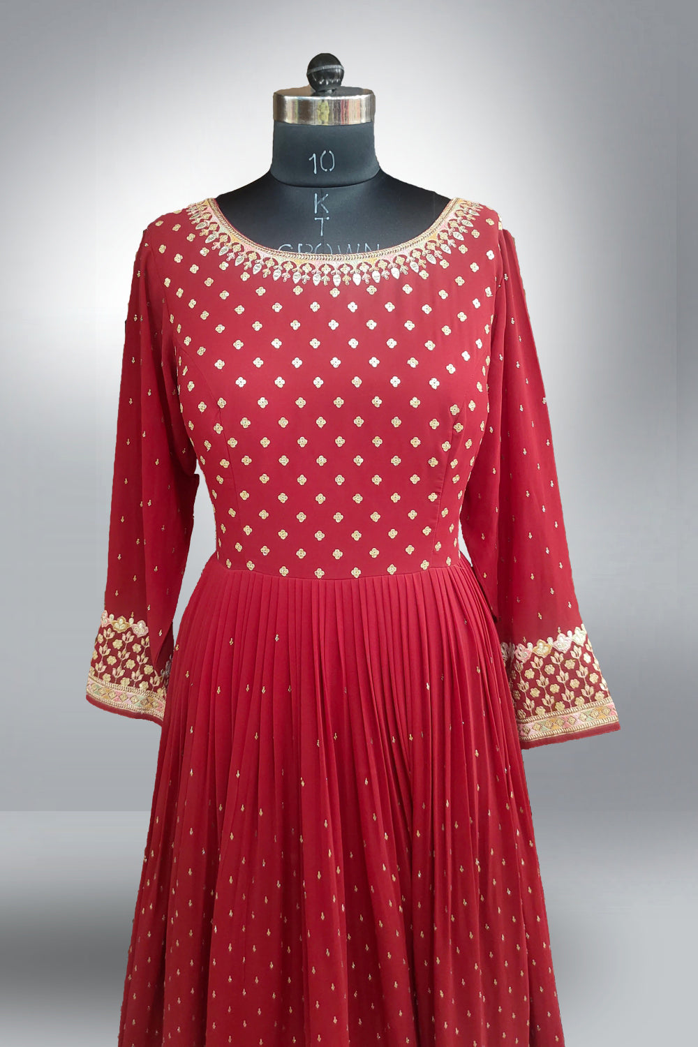 Maroon Georgette Sequins Embroidered Anarkali Suit