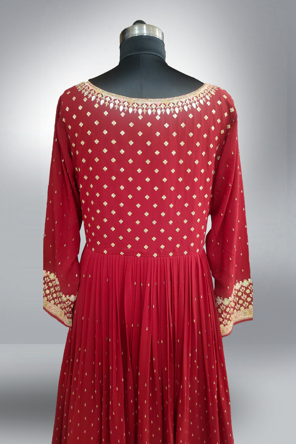 Maroon Georgette Sequins Embroidered Anarkali Suit