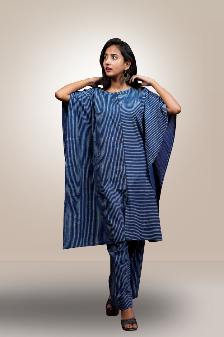 Ink Blue Color Jaipur Cotton Block Printed Coord Set