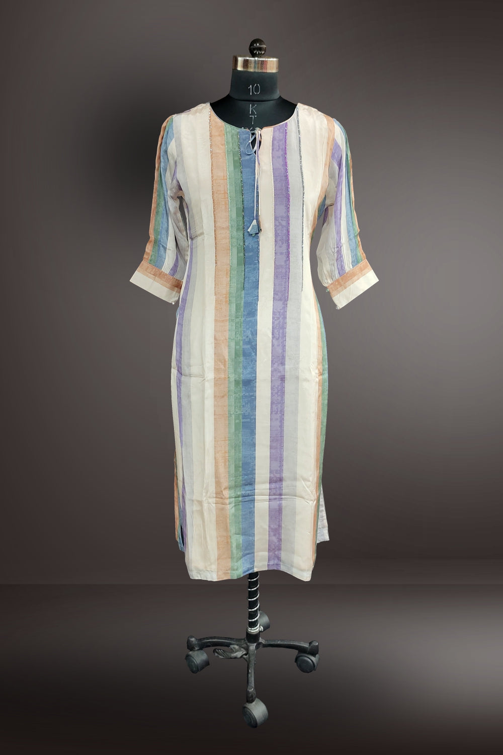 Crepe Multicolor Printed with Beads Work Kurti