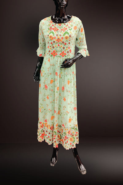 Georgette Floral Printed Long Gown