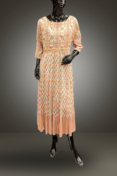 Crepe Floral Printed with Sequins Work Anarkali Gown