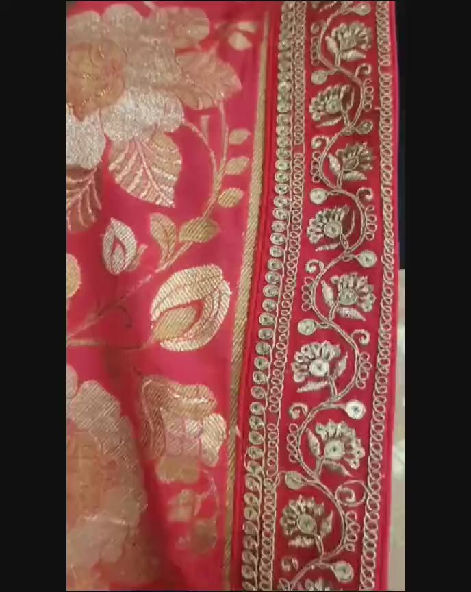 Zari Weaving Work Budding Peach Color Lehenga