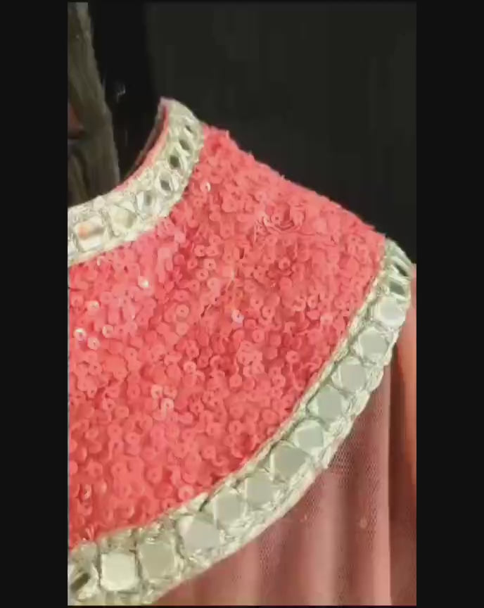 Embroidery Peach Lehenga