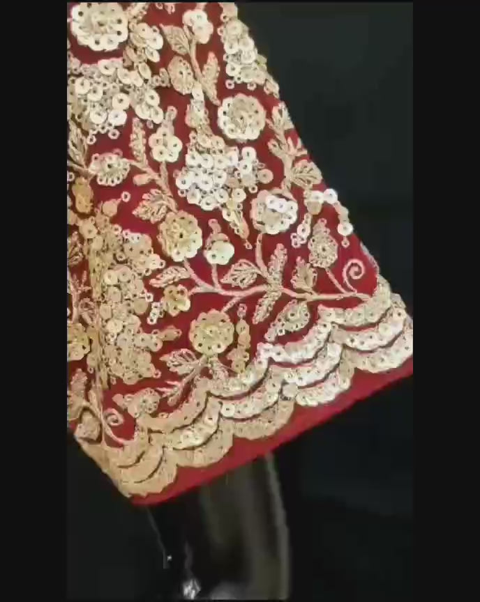 Chiffon Fabric Maroon Color Lehenga